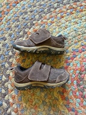 Merrell Jungle Moc Brown Suede Hook-and-Loop Athletic Hiker Toddler Sneakers